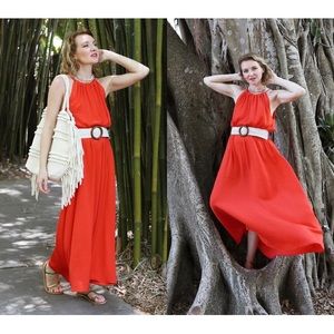 Nicole Miller maxi red dress, size S